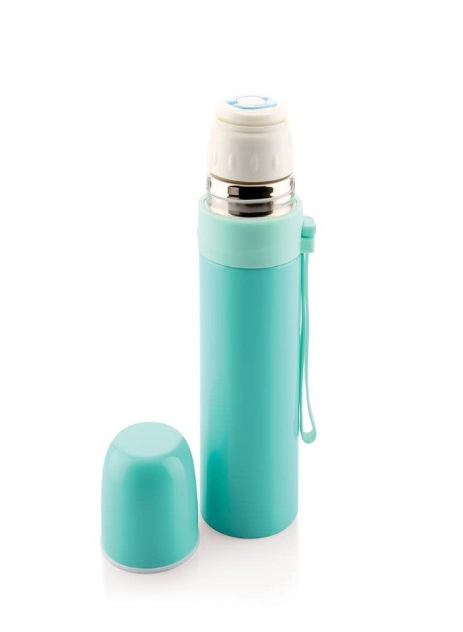 مارو ترمس مارو المعزول المصنوع من الفولاذ المقاوم للصدأ | ترمس معزول بجدار مزدوج لحفظ المشروبات الساخنة والباردة | زجاجة ماء ساخن للمكتب - 350 مل (لون أخضر بحري) - Image 1